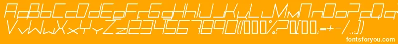 Шрифт TrancemissionLightitalic – белые шрифты на оранжевом фоне