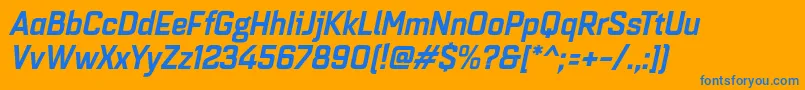 Quarcanormbolditalic Font – Blue Fonts on Orange Background