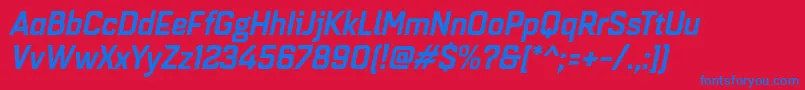 Quarcanormbolditalic Font – Blue Fonts on Red Background