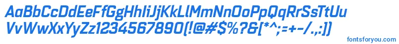 Quarcanormbolditalic Font – Blue Fonts on White Background