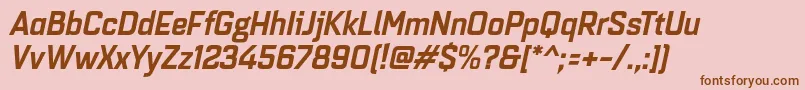 Quarcanormbolditalic Font – Brown Fonts on Pink Background