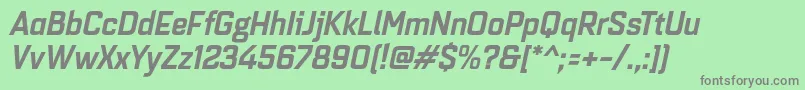 Quarcanormbolditalic Font – Gray Fonts on Green Background