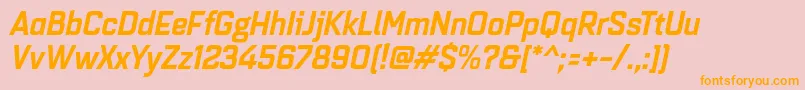 Quarcanormbolditalic Font – Orange Fonts on Pink Background