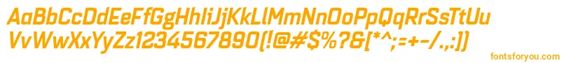 Quarcanormbolditalic Font – Orange Fonts on White Background