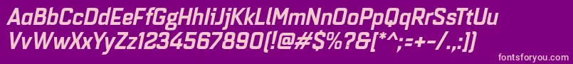 Quarcanormbolditalic Font – Pink Fonts on Purple Background