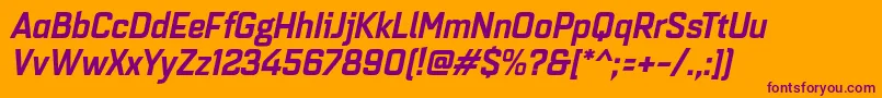 Quarcanormbolditalic Font – Purple Fonts on Orange Background