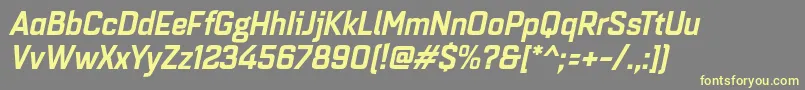Quarcanormbolditalic Font – Yellow Fonts on Gray Background