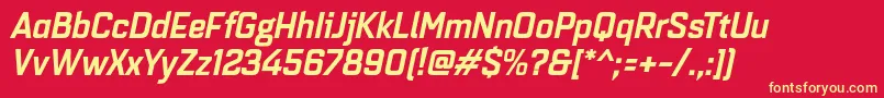 Quarcanormbolditalic Font – Yellow Fonts on Red Background