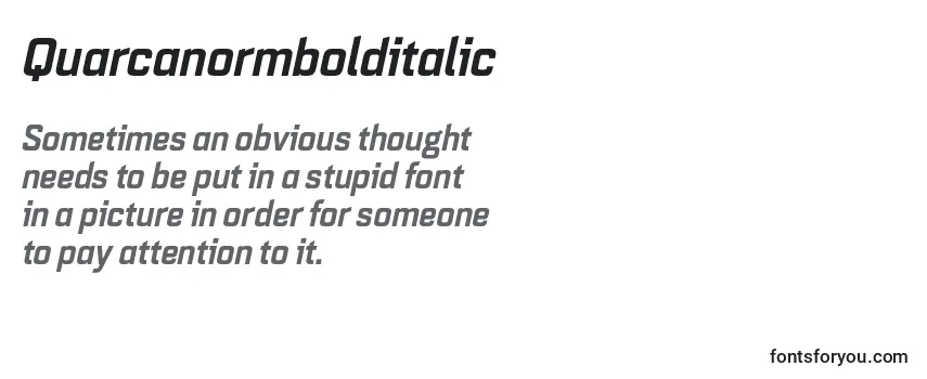 Review of the Quarcanormbolditalic Font
