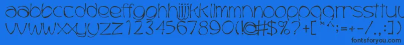 Trubble-Schriftart – Schwarze Schriften auf blauem Hintergrund