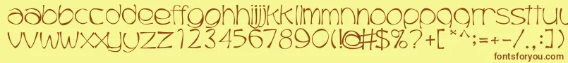 Trubble Font – Brown Fonts on Yellow Background