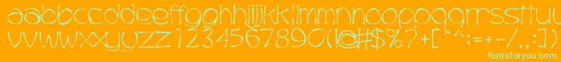 Trubble Font – Green Fonts on Orange Background