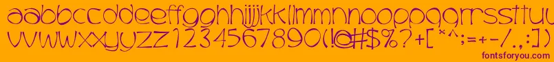 Trubble Font – Purple Fonts on Orange Background