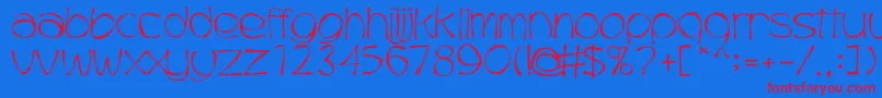 Trubble-Schriftart – Rote Schriften auf blauem Hintergrund