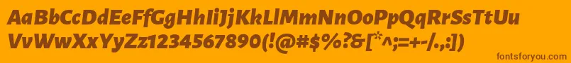 Fonte LunasansBlackitalic – fontes marrons em um fundo laranja