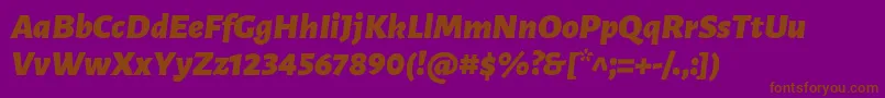 LunasansBlackitalic Font – Brown Fonts on Purple Background