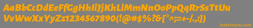 LunasansBlackitalic Font – Orange Fonts on Gray Background