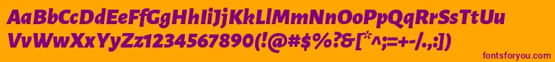 LunasansBlackitalic-Schriftart – Violette Schriften auf orangefarbenem Hintergrund