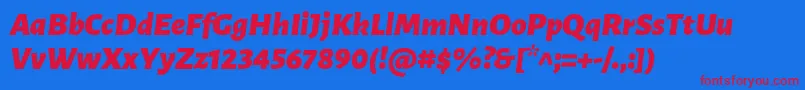 LunasansBlackitalic Font – Red Fonts on Blue Background