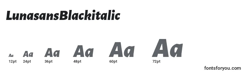 LunasansBlackitalic Font Sizes