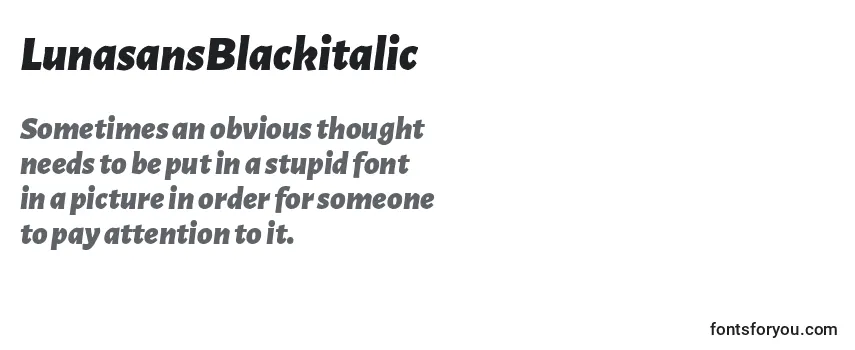Review of the LunasansBlackitalic Font