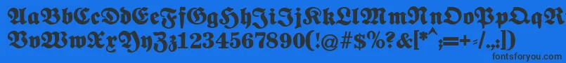 Fettenationalfraktur Font – Black Fonts on Blue Background