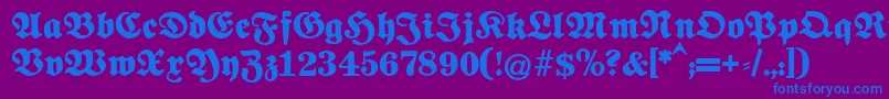 Fettenationalfraktur Font – Blue Fonts on Purple Background