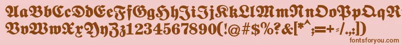 Fettenationalfraktur Font – Brown Fonts on Pink Background