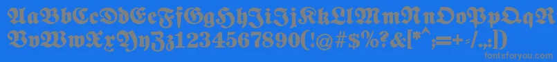 Fettenationalfraktur Font – Gray Fonts on Blue Background