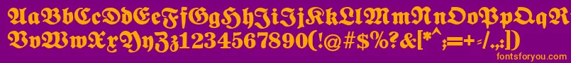Fettenationalfraktur Font – Orange Fonts on Purple Background