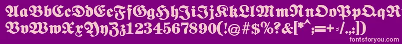 Fettenationalfraktur Font – Pink Fonts on Purple Background