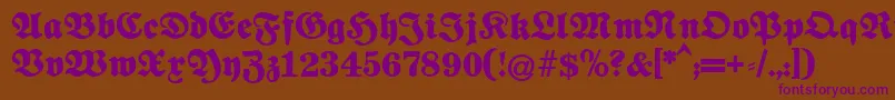 Fettenationalfraktur Font – Purple Fonts on Brown Background