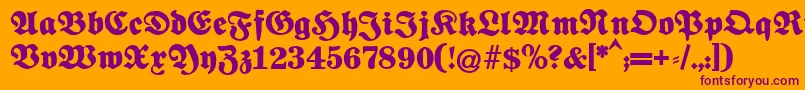 Fettenationalfraktur Font – Purple Fonts on Orange Background