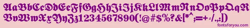 Fettenationalfraktur Font – Purple Fonts on Pink Background