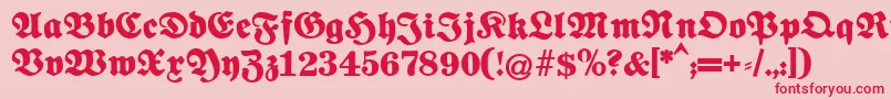 Fettenationalfraktur Font – Red Fonts on Pink Background