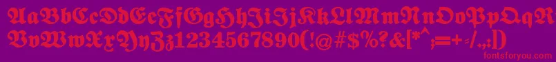 Fettenationalfraktur Font – Red Fonts on Purple Background