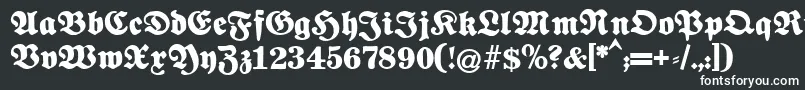 フォントFettenationalfraktur – 黒い背景に白い文字