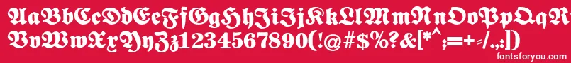 Fettenationalfraktur Font – White Fonts on Red Background