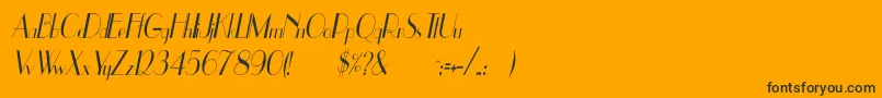 UppeaCnItalic Font – Black Fonts on Orange Background