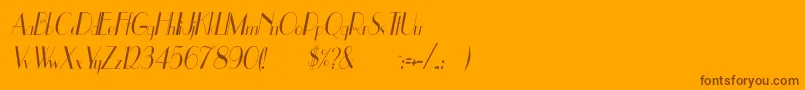 UppeaCnItalic Font – Brown Fonts on Orange Background