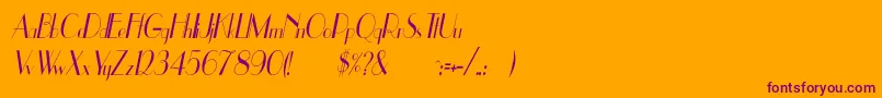 UppeaCnItalic Font – Purple Fonts on Orange Background