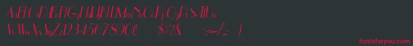 UppeaCnItalic Font – Red Fonts on Black Background