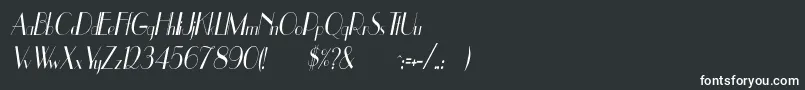 UppeaCnItalic-fontti – valkoiset fontit mustalla taustalla