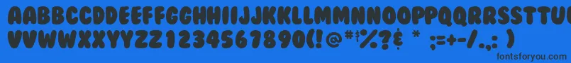 Bubblegum Font – Black Fonts on Blue Background