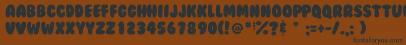 Bubblegum Font – Black Fonts on Brown Background