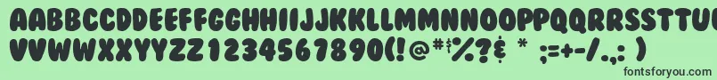 Bubblegum Font – Black Fonts on Green Background