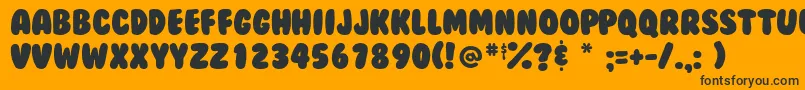 Bubblegum Font – Black Fonts on Orange Background
