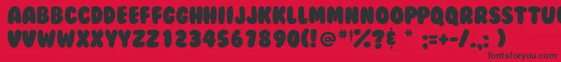 Bubblegum-fontti – mustat fontit punaisella taustalla