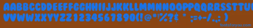 Bubblegum Font – Blue Fonts on Brown Background