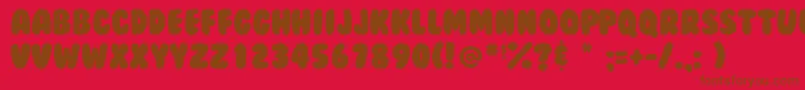 Bubblegum Font – Brown Fonts on Red Background